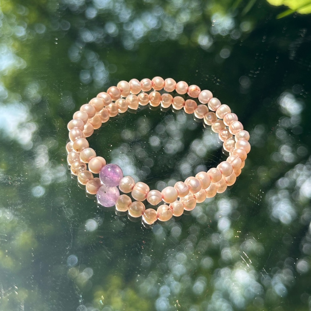 LAST CHANCE Elegant Pearl and Amethyst Bracelet